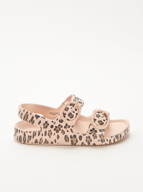 Luipaardprint sandalen van plastic - Kiabi