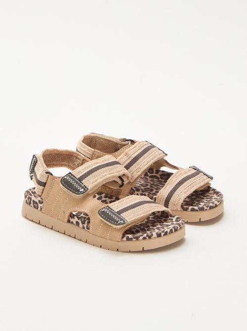 Luipaardsandalen met klittenband - Kiabi