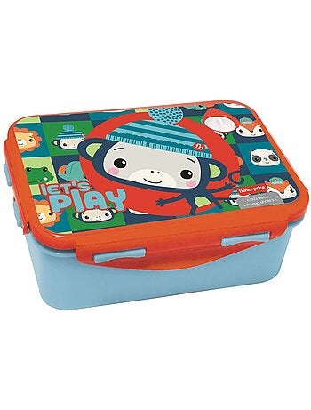 Lunchbox kinderen 17 cm met klep oranje - Singes - Fisher-Price