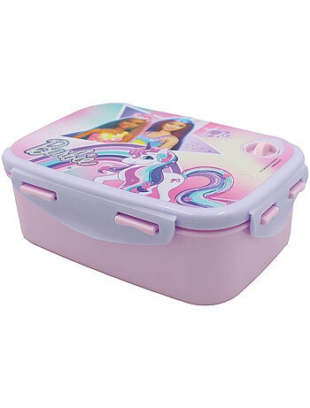 Lunchbox met scharnier 'Barbie' eenhoorn – Handgreep van vervoer – PVC