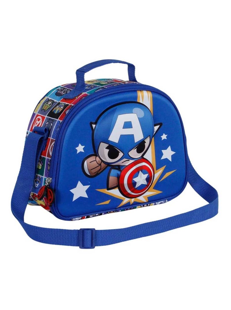 Lunchtas – 'Avengers' – Captain America Punch 3D 25 cm Blauw - Kiabi