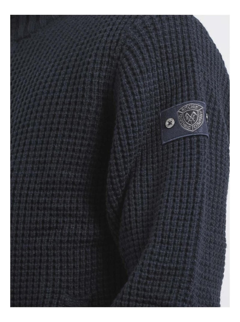 Lunel vest met ritssluiting en hoge kraag Marineblauw - Kiabi