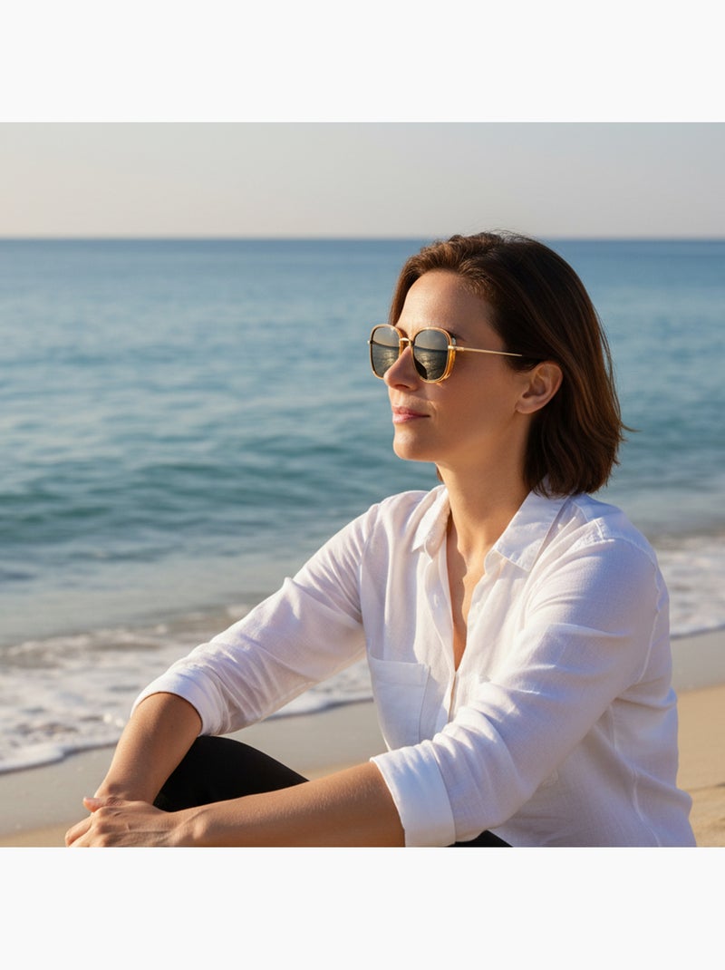 Lunettes de soleil polarisées mixte Doré - Kiabi