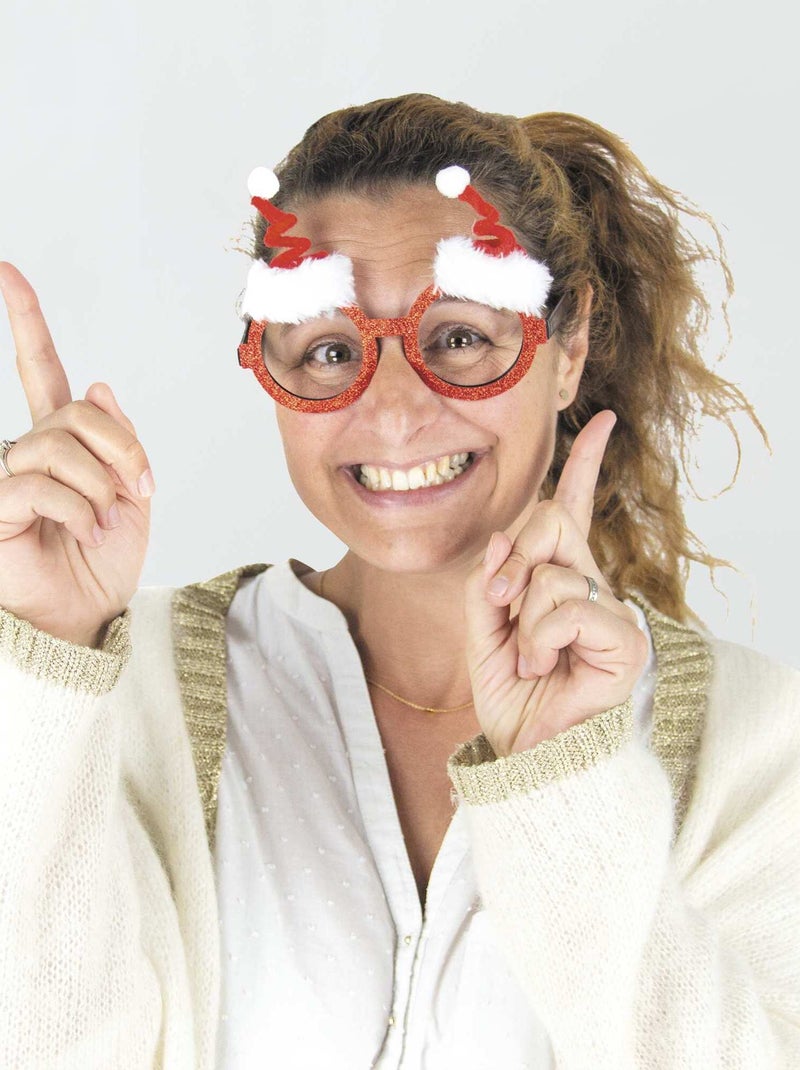 Lunettes festives - chapeau de Noël ROUGE - Kiabi