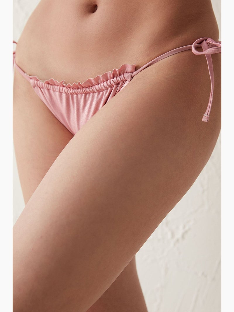 Lupine bikinibroekje met ruches en strik penti Suikerroze - Kiabi