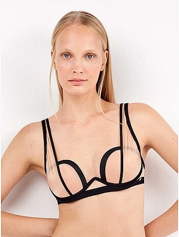 Lurex bralette beha halfdoorzichtig