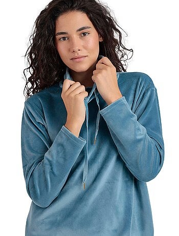 Luxury pyjama fluwelen broek sweatshirt met hoge kraag velvet