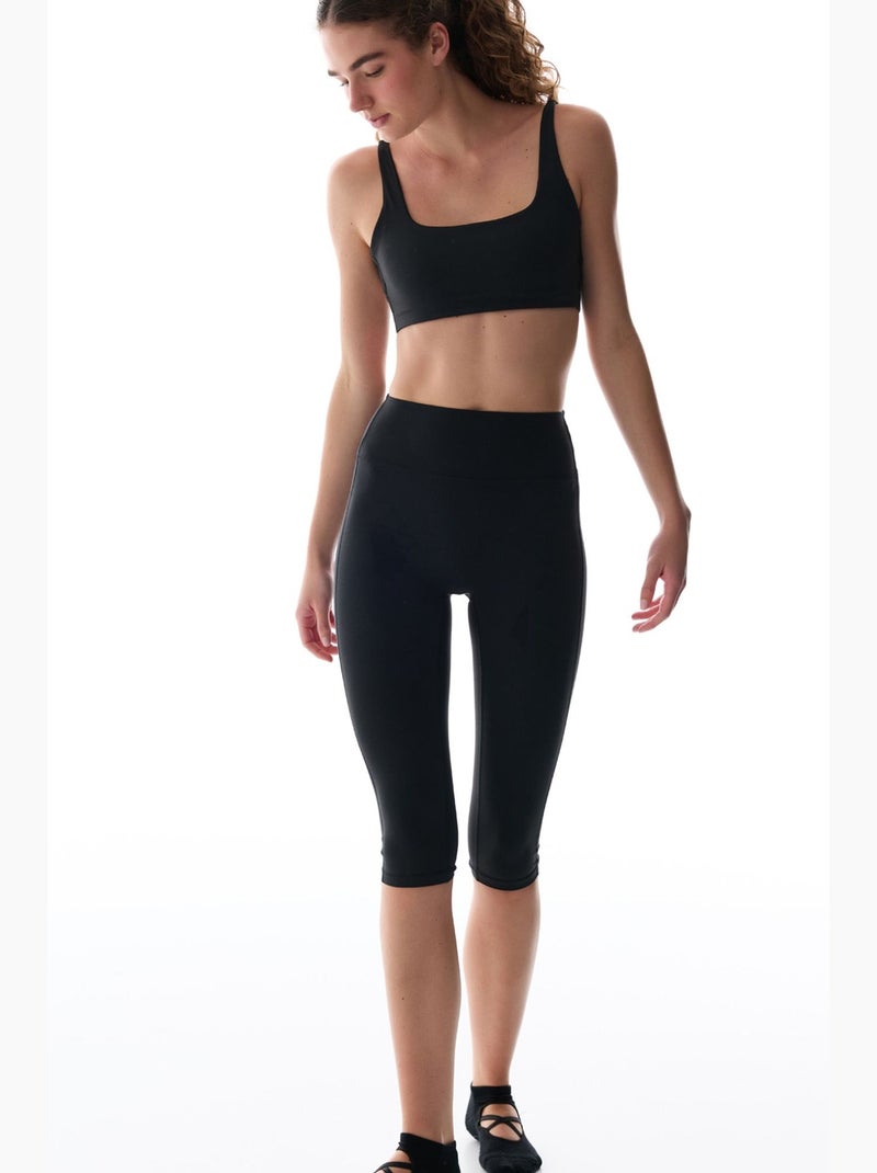 Lycra capri legging met lichte ondersteuning en hoge taille, light soft penti Zwart - Kiabi