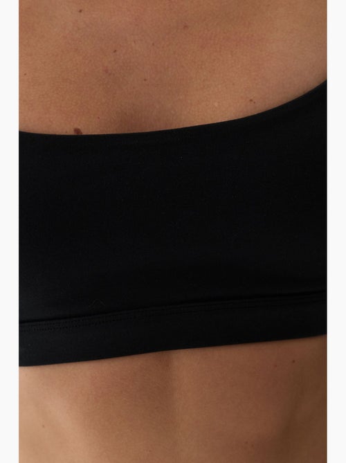 Lycra sport-bh met lichte ondersteuning, uitneembare pads en racerback penti - Kiabi