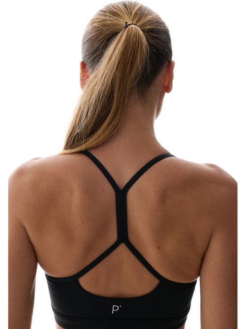 Lycra sport-bh met lichte ondersteuning, uitneembare pads en racerback penti - Kiabi