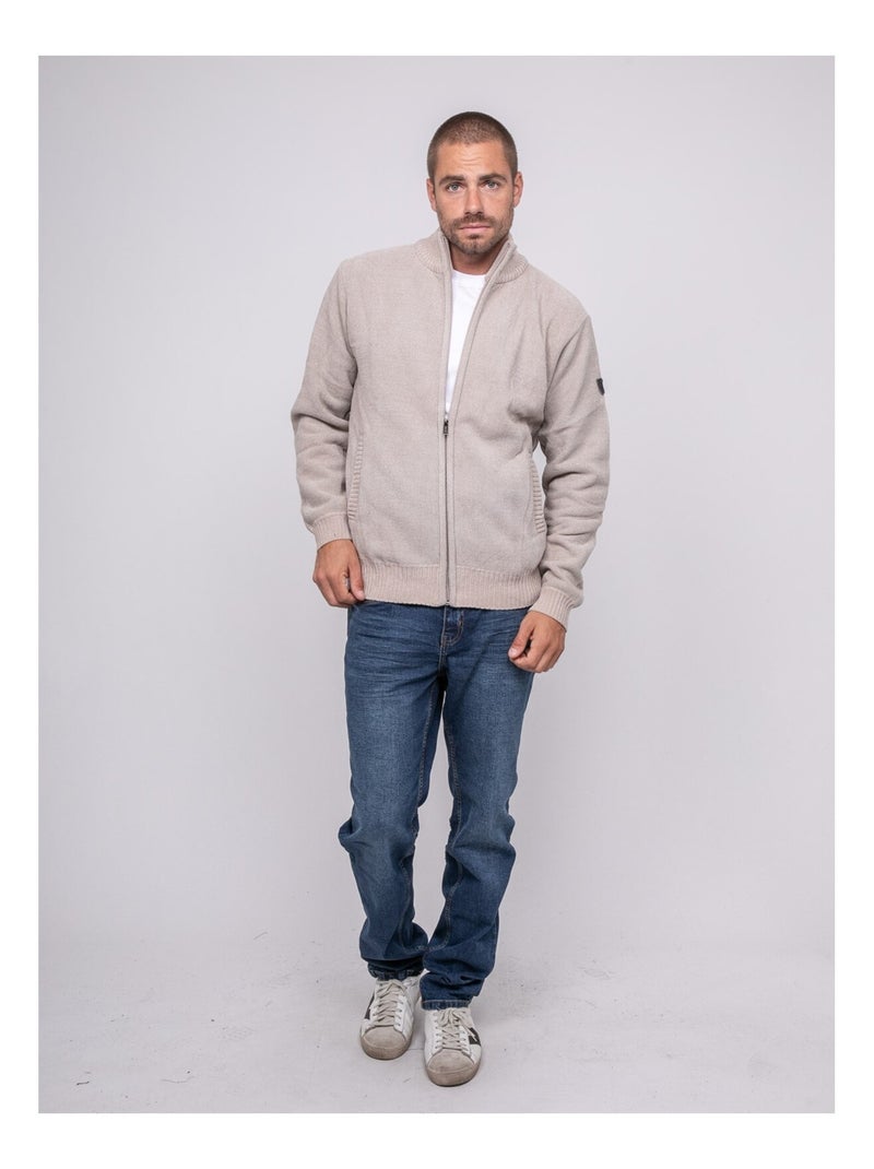 Lygale vest met ritssluiting en opstaande kraag Beige - Kiabi