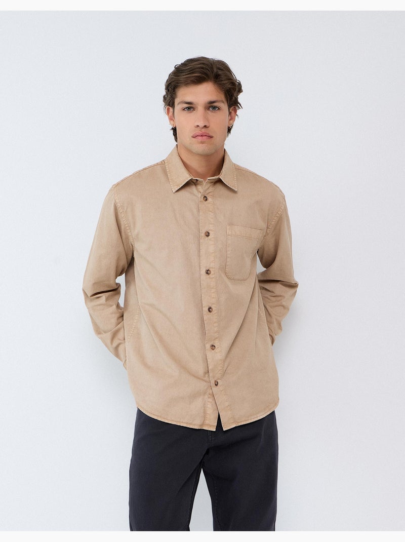 Lyocell-shirt, mo fashion Beige - Kiabi