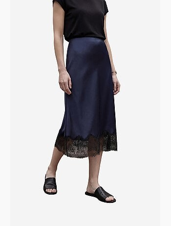 Ma mode jupe midi en satin taille haute my fashion