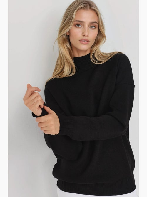 Ma mode pull à col roulé oversize en maille my fashion - Kiabi