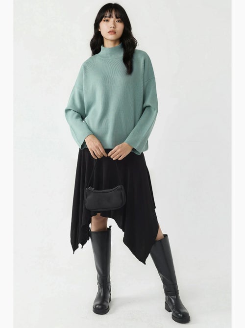 Ma mode pull à col roulé oversize en maille my fashion - Kiabi