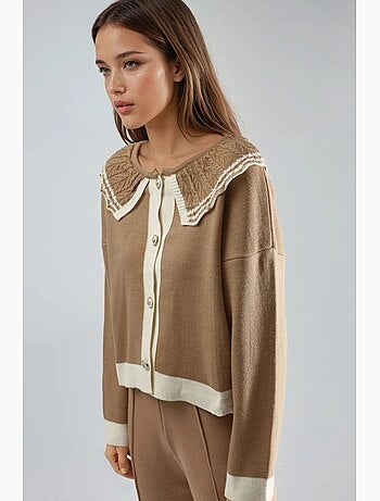 Ma mode pull en maille à col boutonné et col bébé my fashion