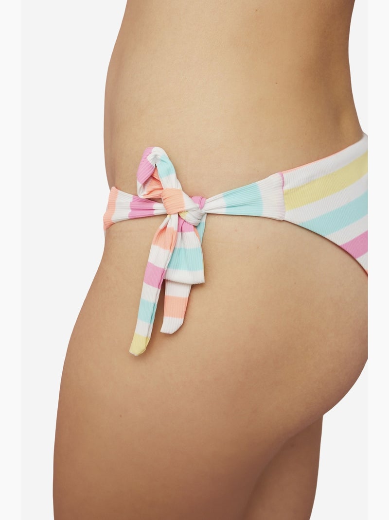 Macaron gestreepte brazilian bikinitop met strik penti Roze - Kiabi