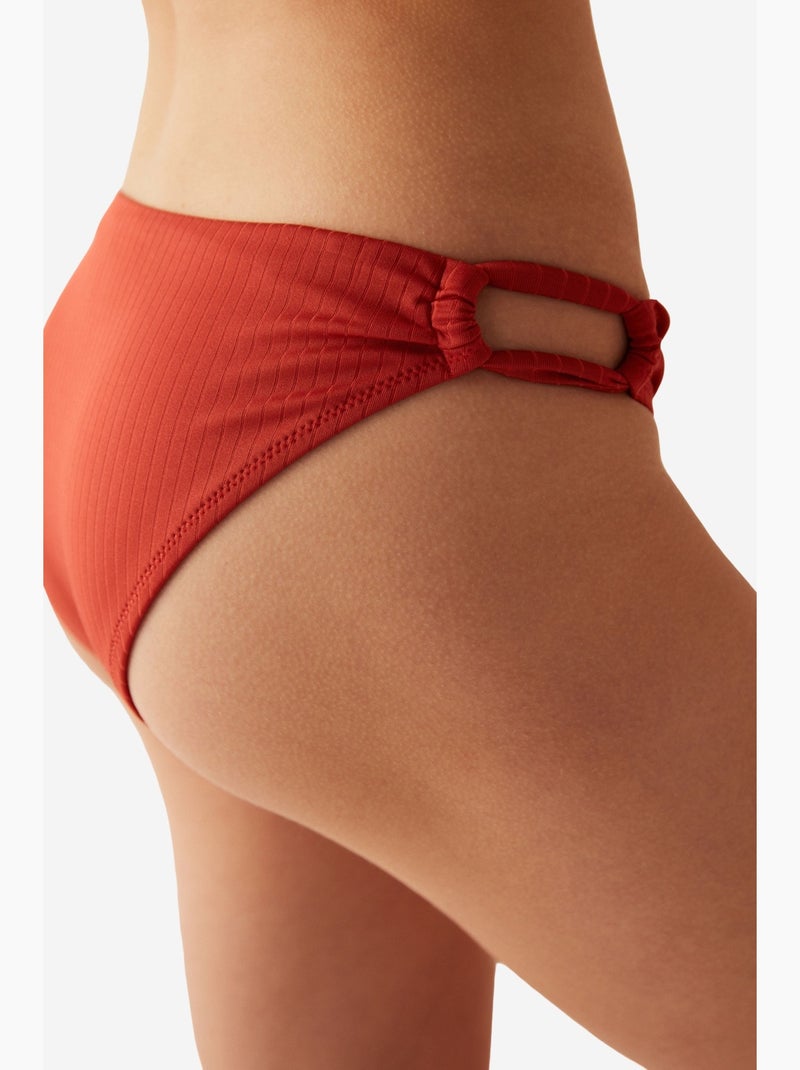 Madder bikinibroekje met strikdetail aan de zijkant penti Terracotta - Kiabi