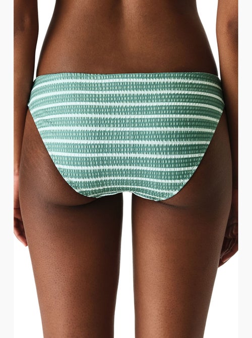 Maela gestreepte bikini slip met structuur en middelhoge taille penti - Kiabi