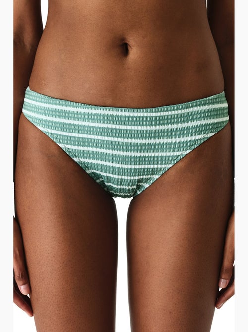 Maela gestreepte bikini slip met structuur en middelhoge taille penti - Kiabi