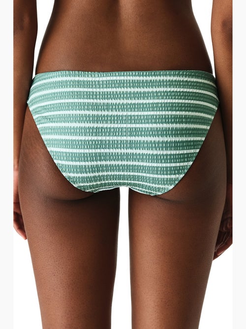 Maela gestreepte bikini slip met structuur en middelhoge taille penti - Kiabi