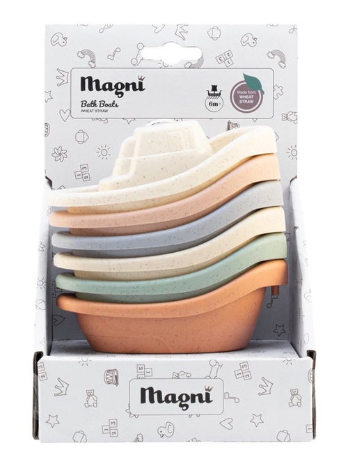 Magni | jouet de bain - set de 6 bateaux en paille de blé - Kiabi