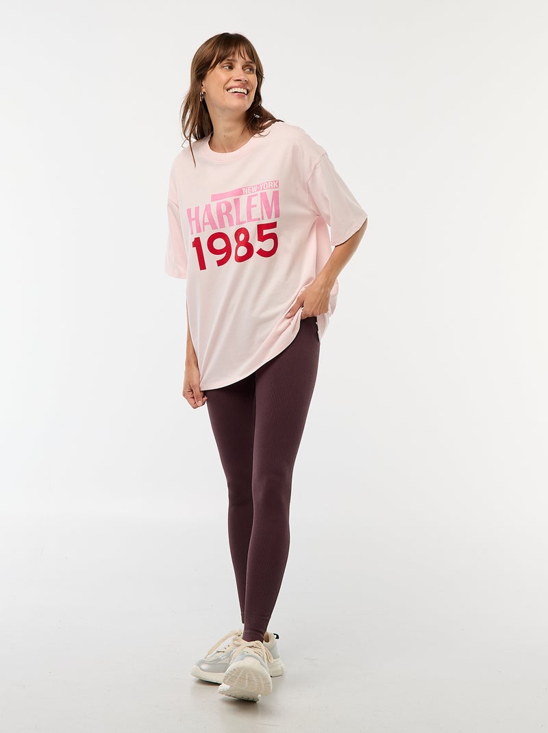 Maille stretch côtelée sans couture Prune - Kiabi