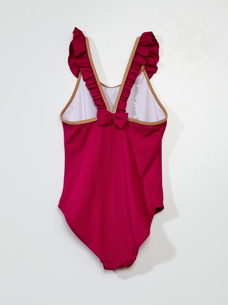 Maillot de bain 1 pièce rayures roses