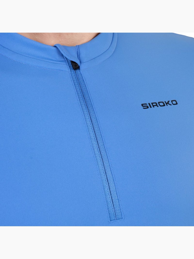 Maillot cyclisme gravel demi-zip homme cyclisme homme gm5 terraquest Bleu - Kiabi