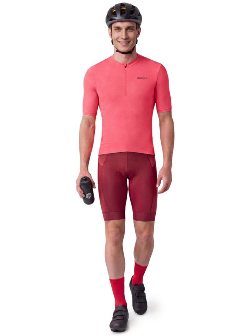 Maillot cyclisme gravel demi-zip homme cyclisme homme gm5 terraquest Rouge - Kiabi