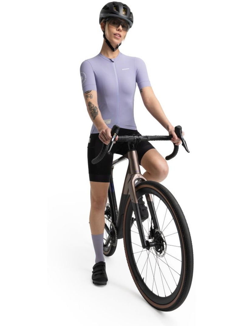 Maillot cyclisme gravel manches courtes femme cyclisme femme gm2 andina Violet - Kiabi