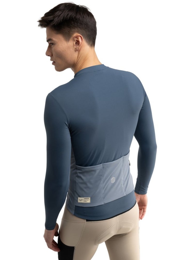 Maillot cyclisme gravel manches longues homme cyclisme homme gm3 karakórum Bleu - Kiabi
