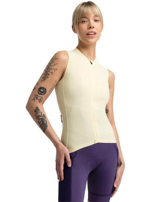 Maillot cyclisme gravel sans manches femme cyclisme femme gm4 strata light yello - Kiabi Maillot cyclisme gravel sans manches femme cyclisme femme gm4 strata light yello - Kiabi