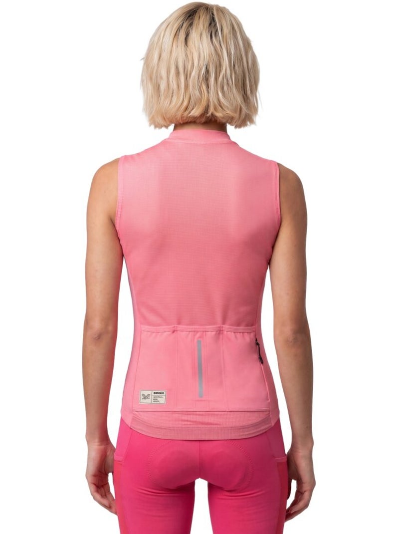 Maillot cyclisme gravel sans manches femme cyclisme femme gm4-w strata Rouge - Kiabi