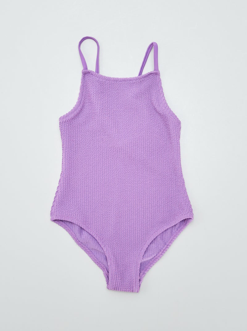 Maillot de bain 1 pièce - Taille ajustable Violet - Kiabi