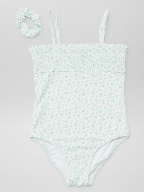 Maillot de bain 1 pièce à imprimé + chouchou - 2 pièces - Kiabi