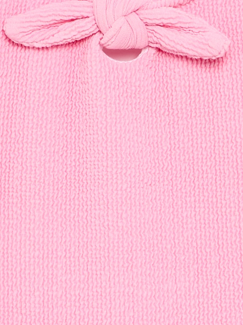 Maillot de bain 1 pièce avec nœud Rose - Kiabi