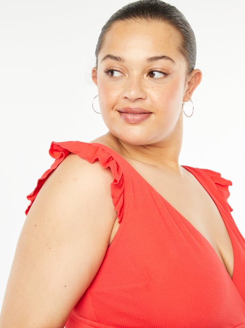 Maillot de bain 1 pièce avec volants - Kiabi