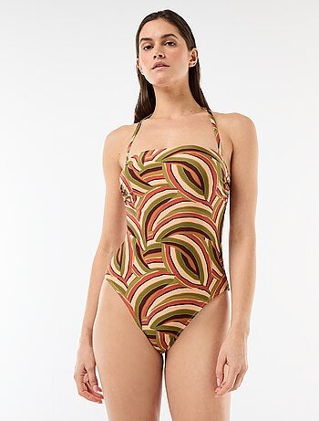 Maillot de bain 1 pièce bandeau imprimé