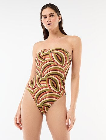 Maillot de bain 1 pièce bandeau imprimé