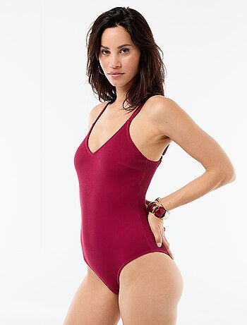 Maillot de bain 1 pièce côtelé