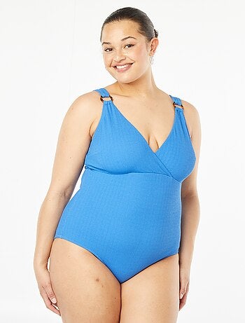 Maillot de bain 1 pièce en maille côtelée