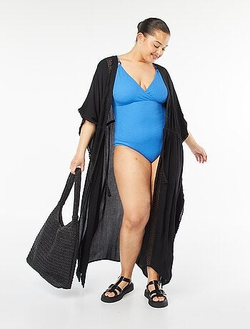 Maillot de bain 1 pièce en maille côtelée