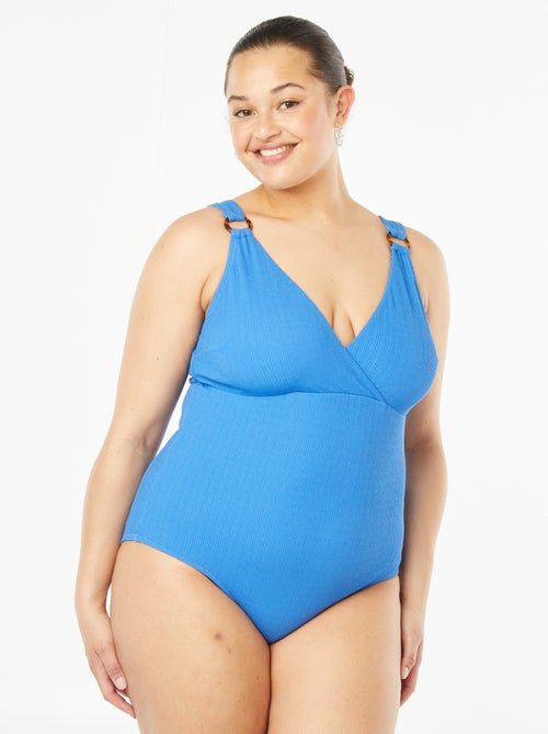 Maillot de bain 1 pièce en maille côtelée - Kiabi