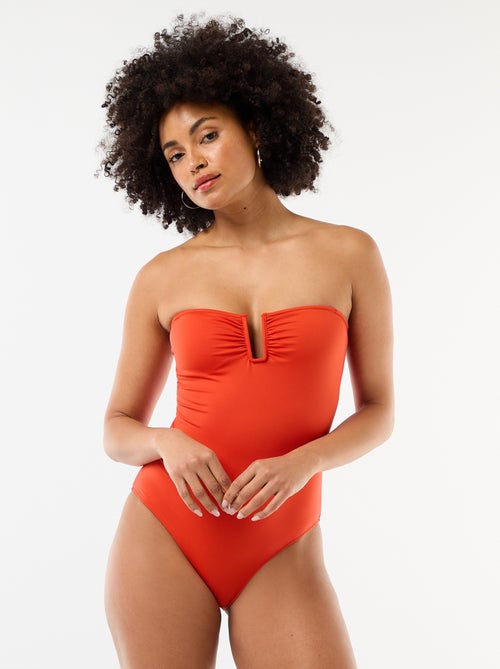 Maillot de bain 1 pièce encolure carrée - Kiabi