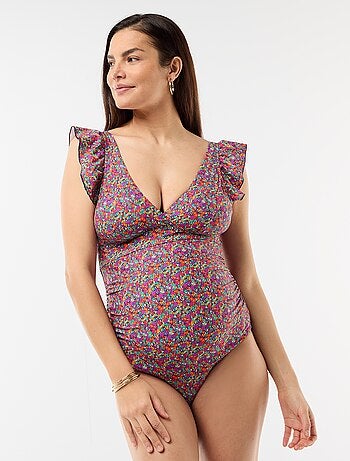 Maillot de bain 1 pièce imprimé fleuri