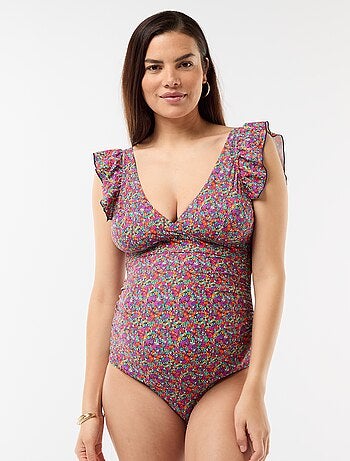 Maillot de bain 1 pièce imprimé fleuri