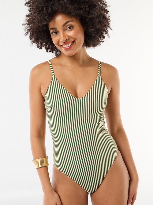 Maillot de bain 1 pièce imprimé réversible - Kiabi