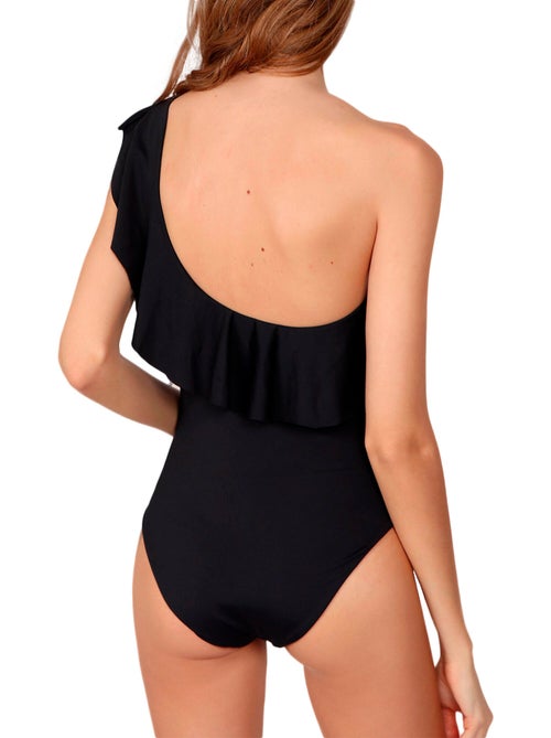 Maillot de bain 1 pièce latéral à volants - Kiabi