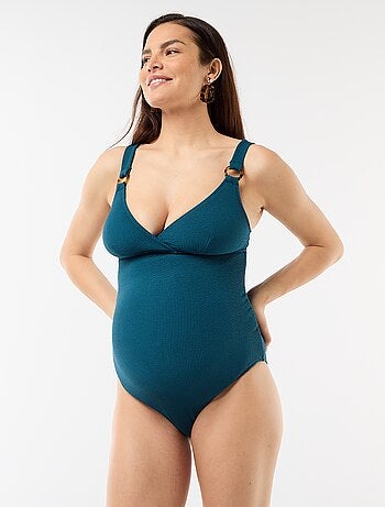 Maillot de bain 1 pièce maternité en maille gaufrée